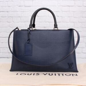 Louis Vuitton Kleber MM Navy Epi Satchel Crossbody Handbag Purse Tote A2271